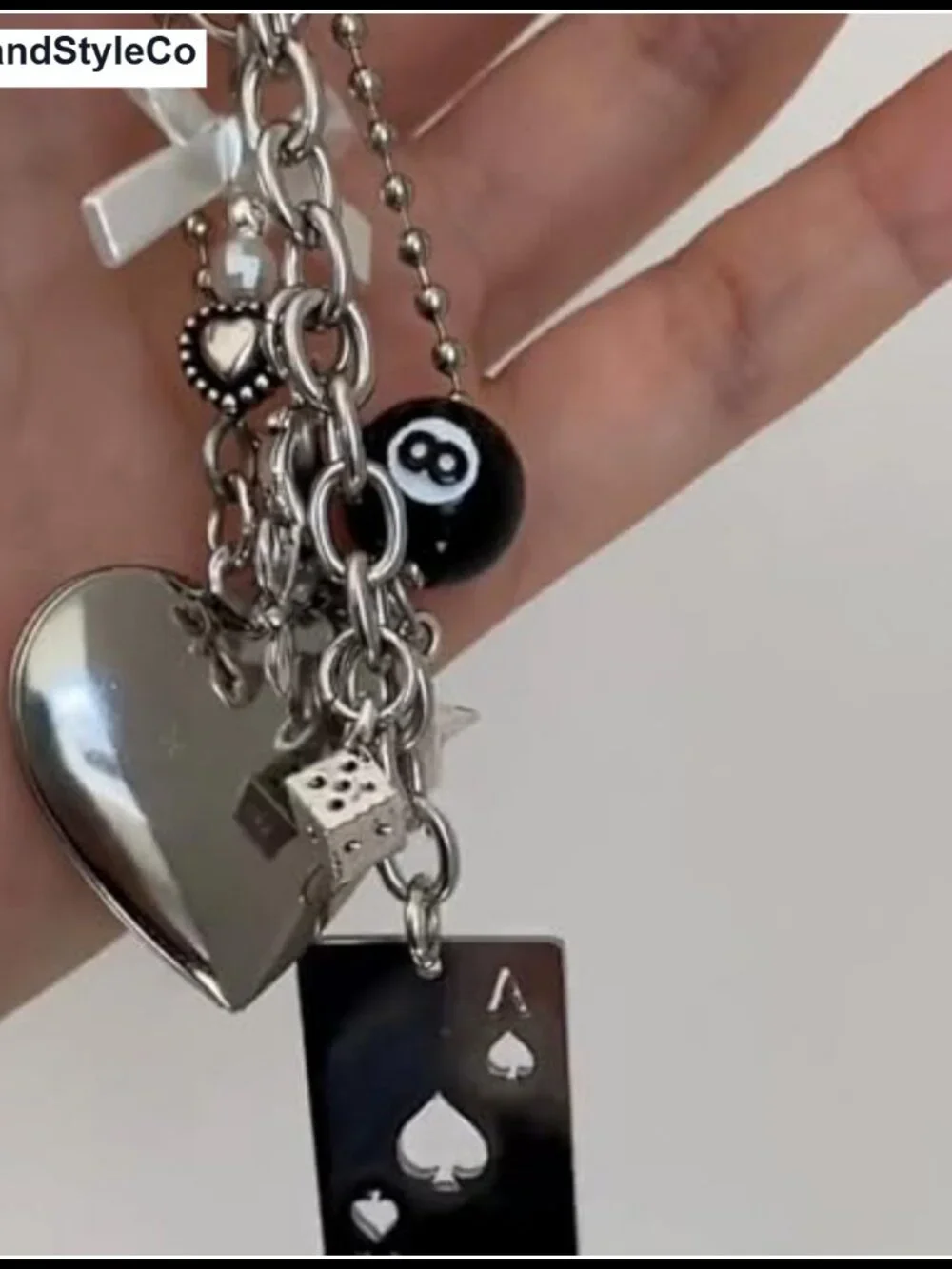 Y2K Bag Charm Keychain Alloy Acrylic Purse Accessory